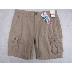 Arizona Jean Co Mens Flex Cargo Shorts Walnut Khaki Classic Fit Size 36 NWT
